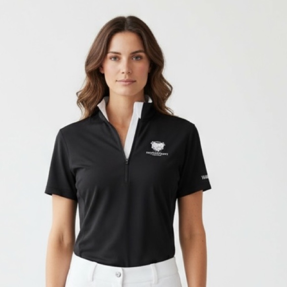 NOEL ASMAR Equestrian size large short sleeve, good condition, black and white